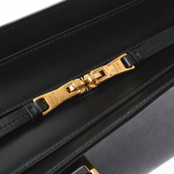 Prada Gold Hardware Saffiano Handbag Black - Picture 8 of 10